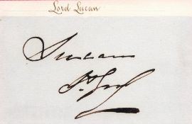 George Bingham, 3rd Earl of Lucan signed 4x3 card. Field Marshal George Charles Bingham, 3rd Earl of