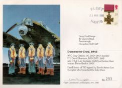 World War II Signed Dambuster Large FDC Titled Dambuster Crew, 1943. Signed by FLT SGT Len Sumpter