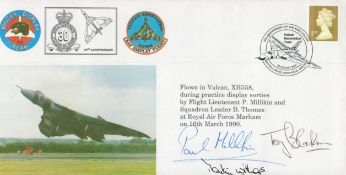 World War II Multi Signed Flown FDC Vulcan Bomber. Signed by Pilot FLT LT P Millikin, Martin Withers