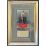 Actor, Anna May Wong vintage signature piece professionally double mounted and framed approx