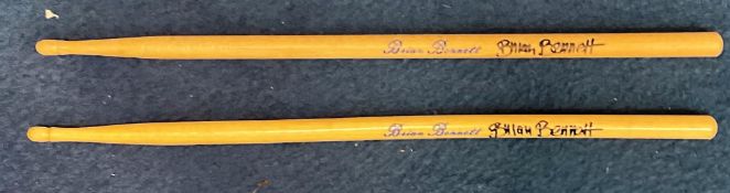 Brian Bennett signed pair of drumsticks. Brian Laurence Bennett, OBE (born 9 February 1940) is an