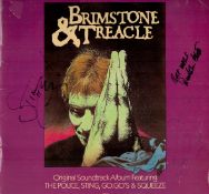 Brimstone and Treacle 1982 Lp Record Signed To The Front Cover By Singer Sting And Actors Denholm