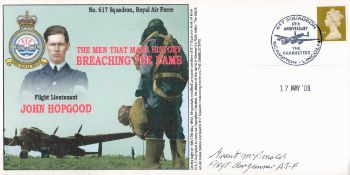 WW2 Dambuster Flt Sgt Grant McDonald Signed Flt Lt John Hopgood Flown FDC. 13 of 20 Certified Copies