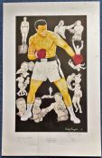 Muhammad Ali signed 23x15 limited edition print titled The Peoples Champion also signed by the