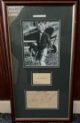 Amy Johnson 19x11 mounted and framed signature display signed vintage postcard and a vintage black