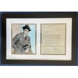 Actor, Edward G. Robinson double mounted and framed signature piece, approx 17x24. This beautiful