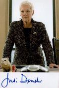 James Bond Judi Dench signed 6x4 colour photo pictured in her role as M in James Bond. Good