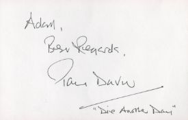 James Bond Paul Darrow signed 6x4 white card inscribed Adam best regards Paul Darrow Die Another