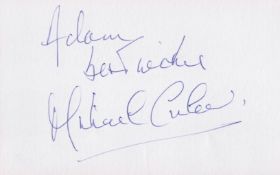 James Bond, Michael Culver signed, dedicated and inscribed white card approx. 6x4. Good condition.