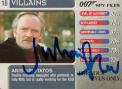 James Bond Julian Glover signed 007 Spy Files For Yours Eyes Only Villains Trading card. Julian