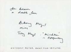 James Bond, Anthony Meyer signed, dedicated and inscribed white card. Good condition. All autographs