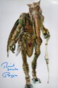 Star Wars 8x12 photo signed by actor Richard Stride as Poggle. Good condition. All autographs come