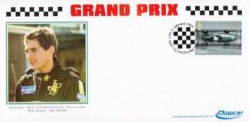 Dealers Lot 50 Grand Prix FDCs with Stamps and FDI Postmarks, Featuring Ayrton Senna ideal for