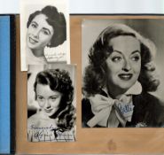 Vintage Film Stars PRINTED OR STAMPED signatures and Unsigned Photos in an Album containing 50+