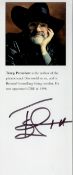 Terry Pratchett, an 8. 5x3. 5 information slip, signed to bottom. A fantasy novelist and author of