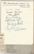 Multi signed album page with 7 signatures. Includes John Gordon Ash, Simon Charles, Myrtle Reed,