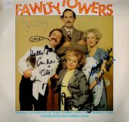 Fawlty Towers, an LP album cover signed by the four stars, John Cleese, Prunella Scales, Connie