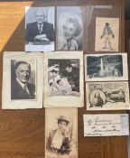Vintage Collection of Photos and 2 postcards. 2 postcards signed by Anton Lang, Photos signed by