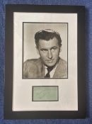 Stewart Granger 20x14 mounted and framed signature piece includes signed album page and stunning