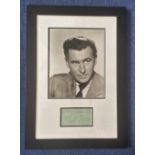 Stewart Granger 20x14 mounted and framed signature piece includes signed album page and stunning