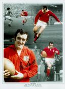 Rugby Phil Bennett signed 16x12 colour British Lions and Wales montage print. Good condition. All