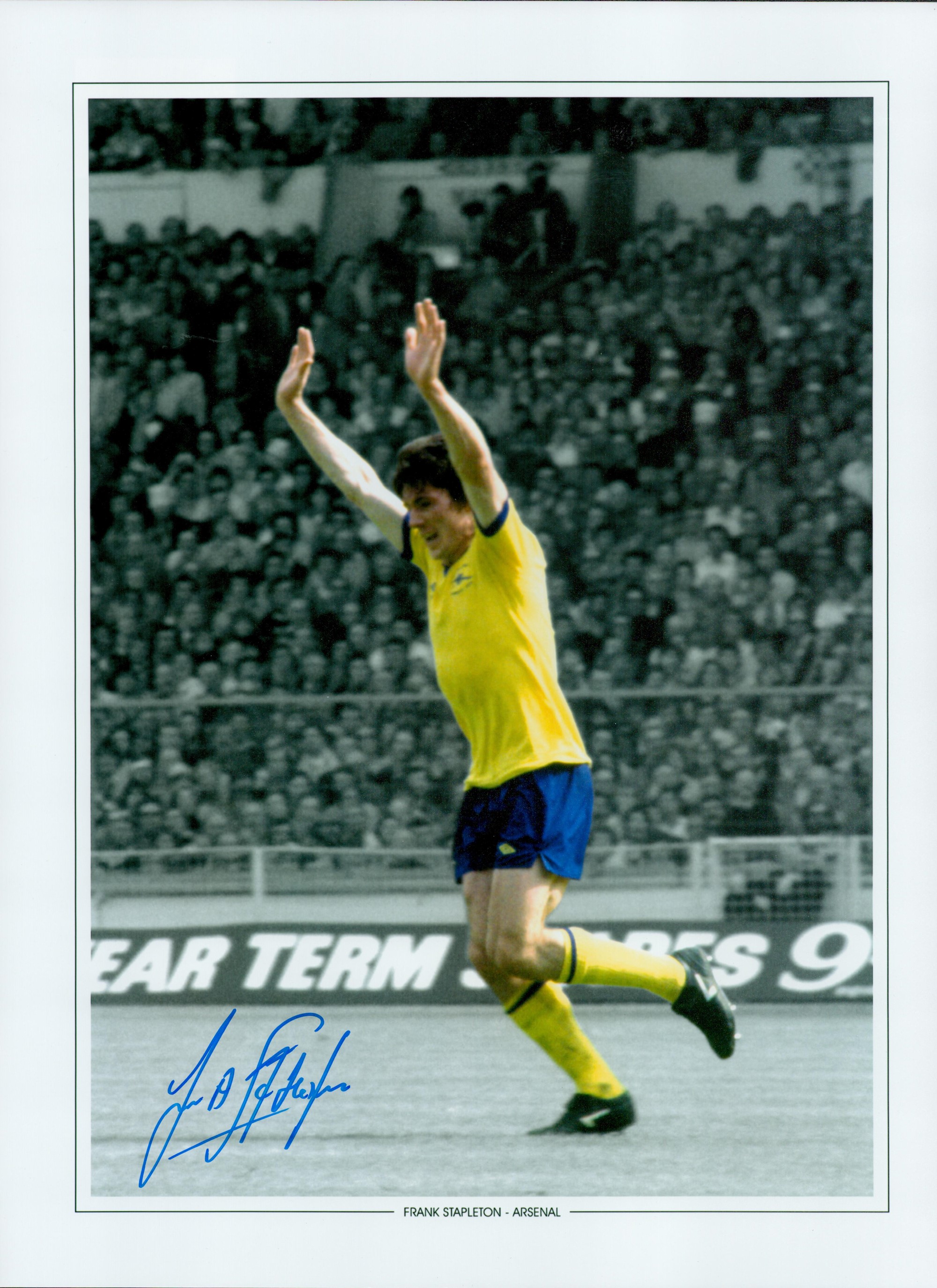 Football Frank Stapleton signed Arsenal 16x12 colourised print. Good condition. All autographs - Image 2 of 2