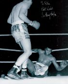 Henry Cooper (1934 2011) Boxer Signed 12x16 Photo Knocking Down Muhammad Ali. Good condition. All