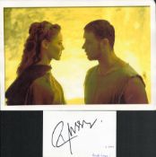 Russell Crowe signed 6x4 white card complete with Gladiator 12x8 colour photo. Good condition. All