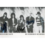 Heaven’s Gate signed 6x4 Photo Card. Signed by 4 members. Heaven’s Gate was a German heavy metal