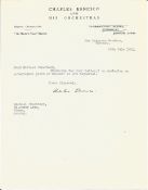 Music Charles Ernesco typed signed letter 1951 on his personal letterhead, replying to a fan.