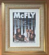 McFly multisigned 14x12 overall framed and mounted Promo Flyer signed by all four band members. Good
