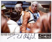 Star Wars 8x10 photo from The Empire Strikes Back, signed by B Wing pilot Richard Oldfield. Good