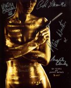 007 James Bond 8x10 photo signed by FIVE stars of the Bond movies, Martine Beswick, Madeline