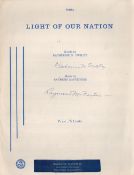 Raymond McFeeters and Katherine N. Owsley signed Music booklet. Booklet titled Light Of Our