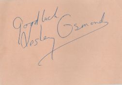 Lesley Osmond signed 6x4 Album Page. Osmond, was a British actress. She appeared in the 1953 West