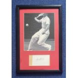 Fred Perry 17x11 mounted and framed signature display includes a signed album page and black and