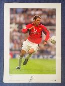Football Ruud Van Nistelrooy signed 23x17 Legends Series Bib Blue Tube Print pictured in action