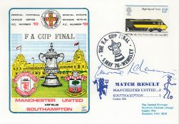 Lawrie McMenemy signed Manchester United v Southampton 1976 FA Cup Final Official Football League