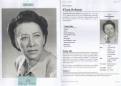 Flora Robson signed album page. Robson DBE was an English actress and star of the theatrical stage