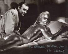 007 Bond girl, lovely 8x10 photo signed by Goldfinger actress Shirley Eaton who has also added her