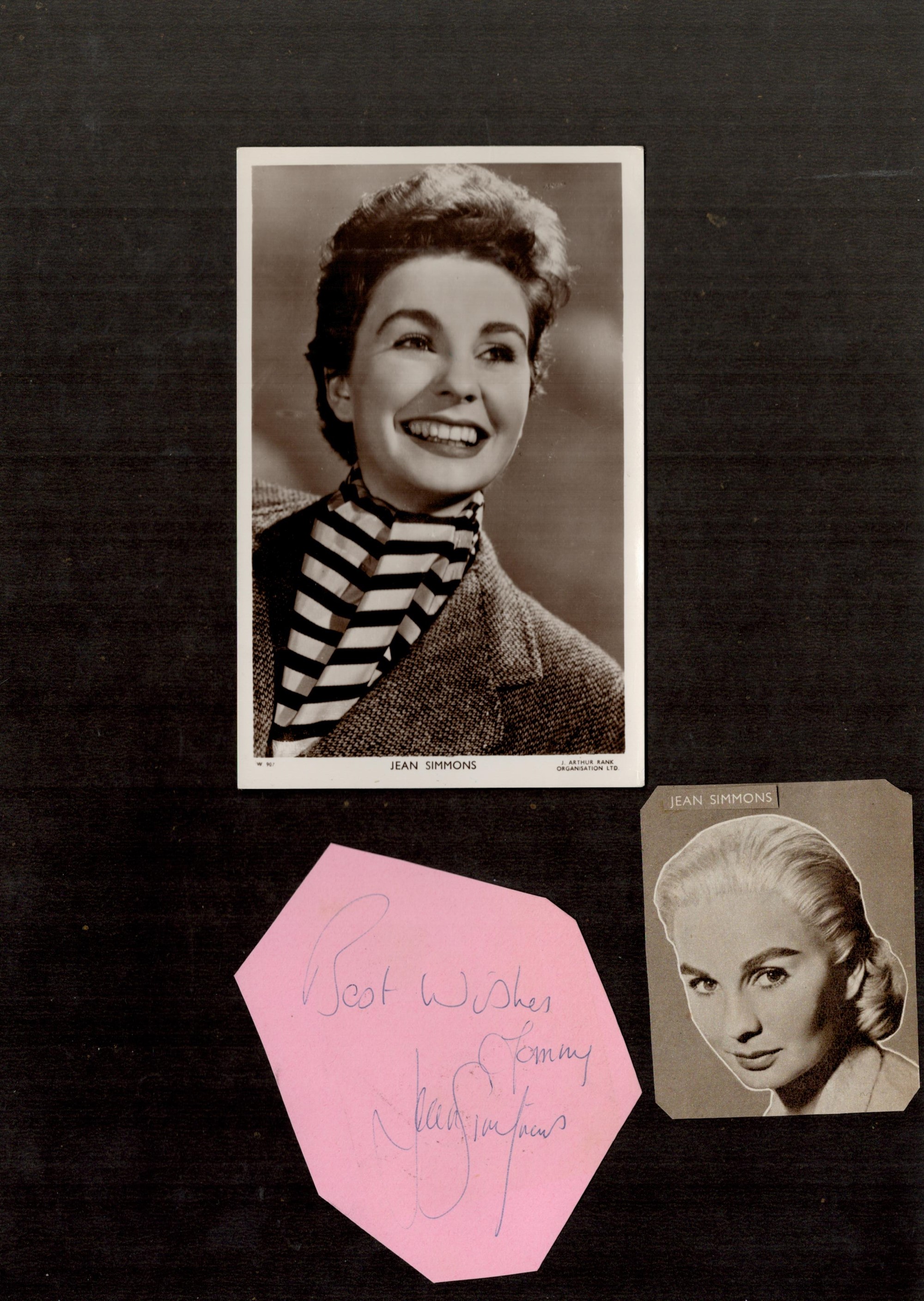 Jean Simmons Signature Piece on A4 Sheet. Simmons, OBE was a British actress and singer. One of J.