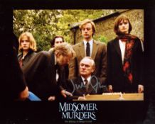 Midsomer Murders 8x10 Killings at Badgers Drift scene photo signed by actor Julian Glover. Good