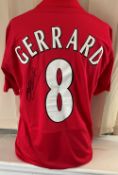 Steven Gerrard signed Liverpool Istanbul 2005 Champions League Final replica shirt signature on