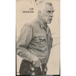 Lee Marvin signed 5x3 black and white photo card. Lee Marvin (February 19, 1924 – August 29, 1987)