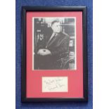 Raymond Burr 17x12 mounted and framed signature display includes signed album page and black and