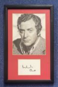 Michael Caine 17x11 mounted and framed signature display includes signed album page and a