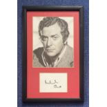 Michael Caine 17x11 mounted and framed signature display includes signed album page and a