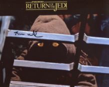 Star Wars Return of the Jedi 8x10 photo signed by Ewok actor Brian Wheeler. Good condition. All