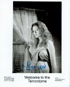 Saffron Burrows signed Welcome to the Terrordome 10x8 black and white promo photo. Good condition.