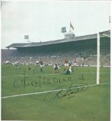 Jimmy Greaves And Bobby Smith Signed Tottenham Hotspur 9x8 Colour Photo. Good condition. All